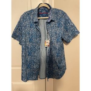 Robert Graham Short Sleeve Button Down Shirt Paisley Men’s Size XL